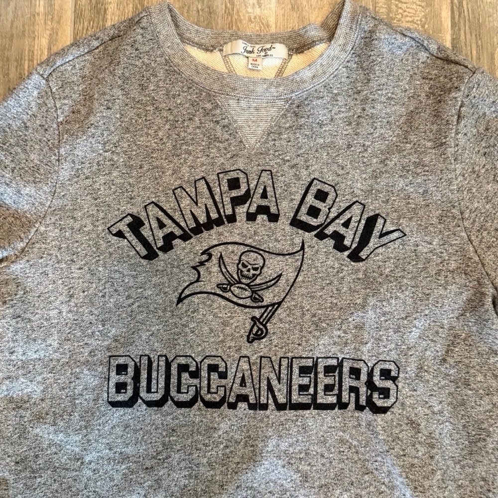 Tampa Bay Buccaneers Junk Food Clothing Heather Gray Sweatshirt